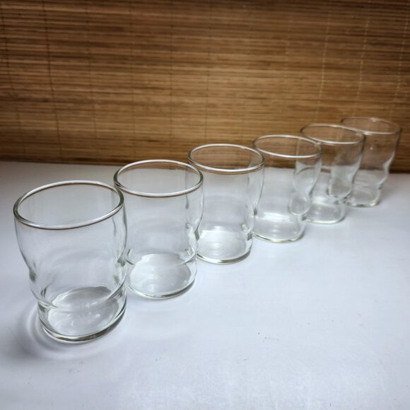 Juice Tumblers Glasses MCM Style Set of Six (6) Small 4" Tall Dominion Glass - Picture 6 of 6
